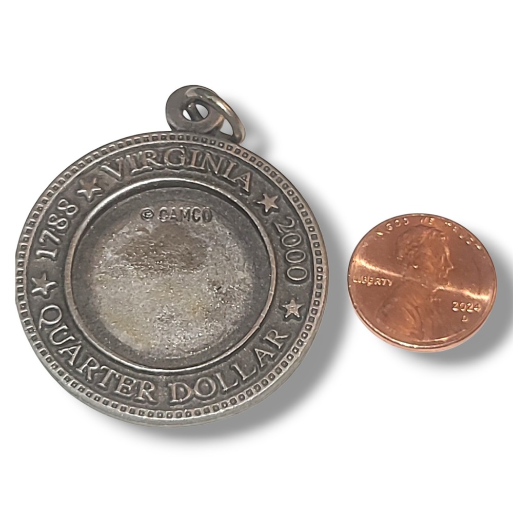 Virginia Quarter Dollar Pendant CAMCO Jamestown 1607-2007 Coin Holder - Picture 3 of 3